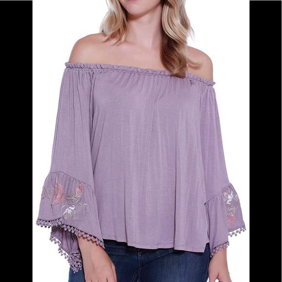 Taylor & Sage XS Light Purple Off Shoulder Top - Picture 1 of 11